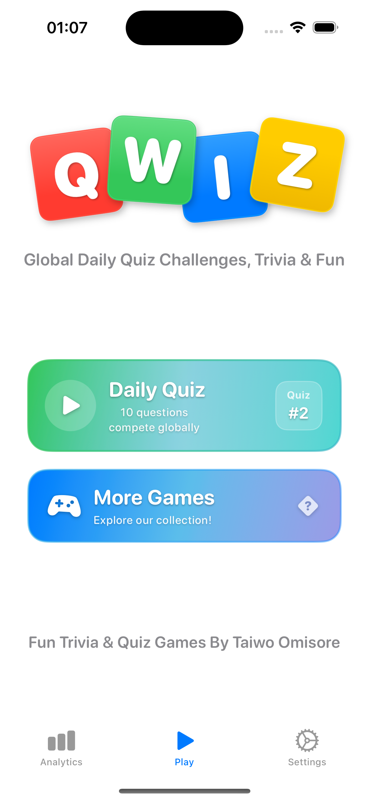 Qwiz App Screenshot